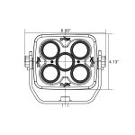 4" SQUARE SOLSTICE PRIME WHITE FIVE 10-WATT LED 20 DEGREE NARROW BEAM